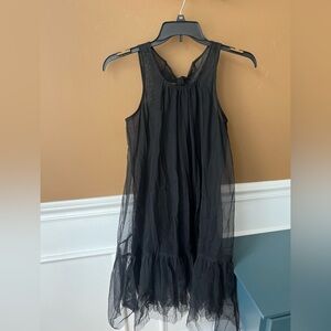 Elegant Black Sheer Sleeveless Tie Back Dress Beach Cover-up